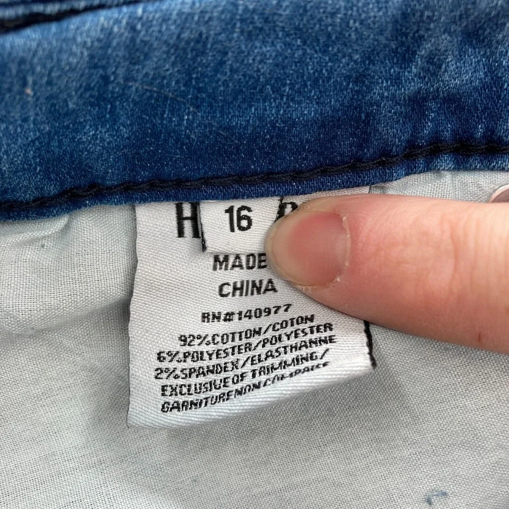Hudson Kids Cailin Five Pocket Ankle Skinny Jeans Size‎ 16 Blue Stretch Denim